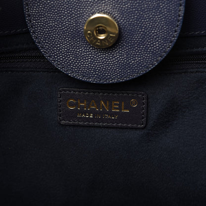 Chanel Caviar Small Studded Deauville Tote Navy 8 of 11