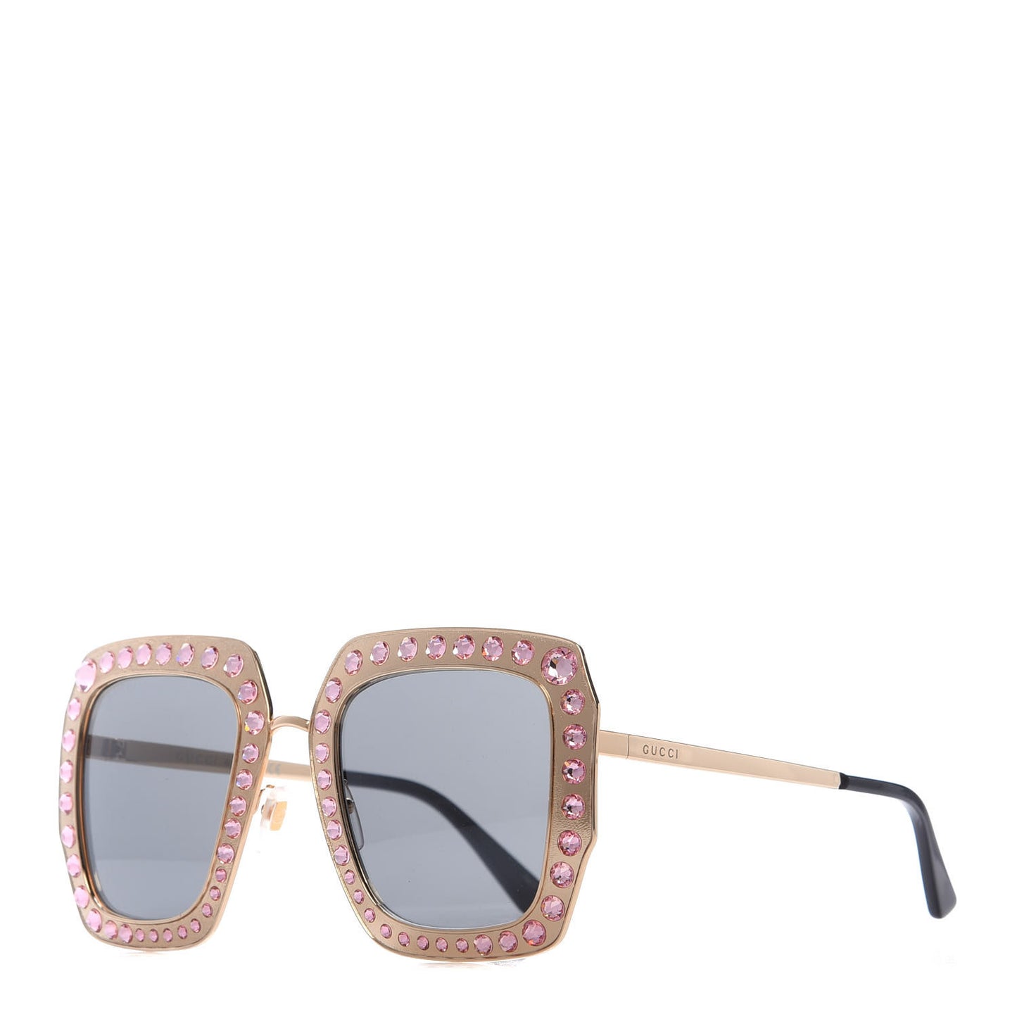 Metal Acetate Crystal Oversize GG0115S Sunglasses Rose Gold