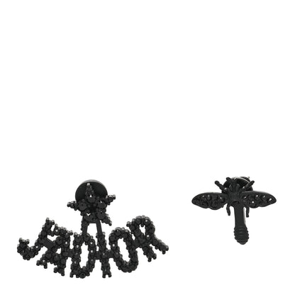 Christian Dior Palladium Crystal J adior Earrings Black 1 of 5