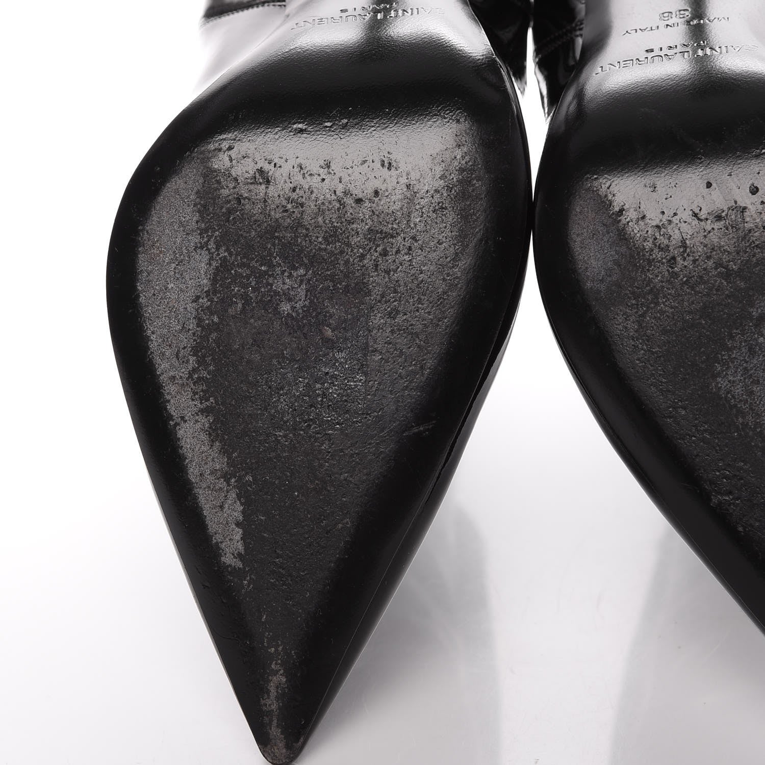 Saint Laurent Patent Opyum Booties 38 Black 8 of 12