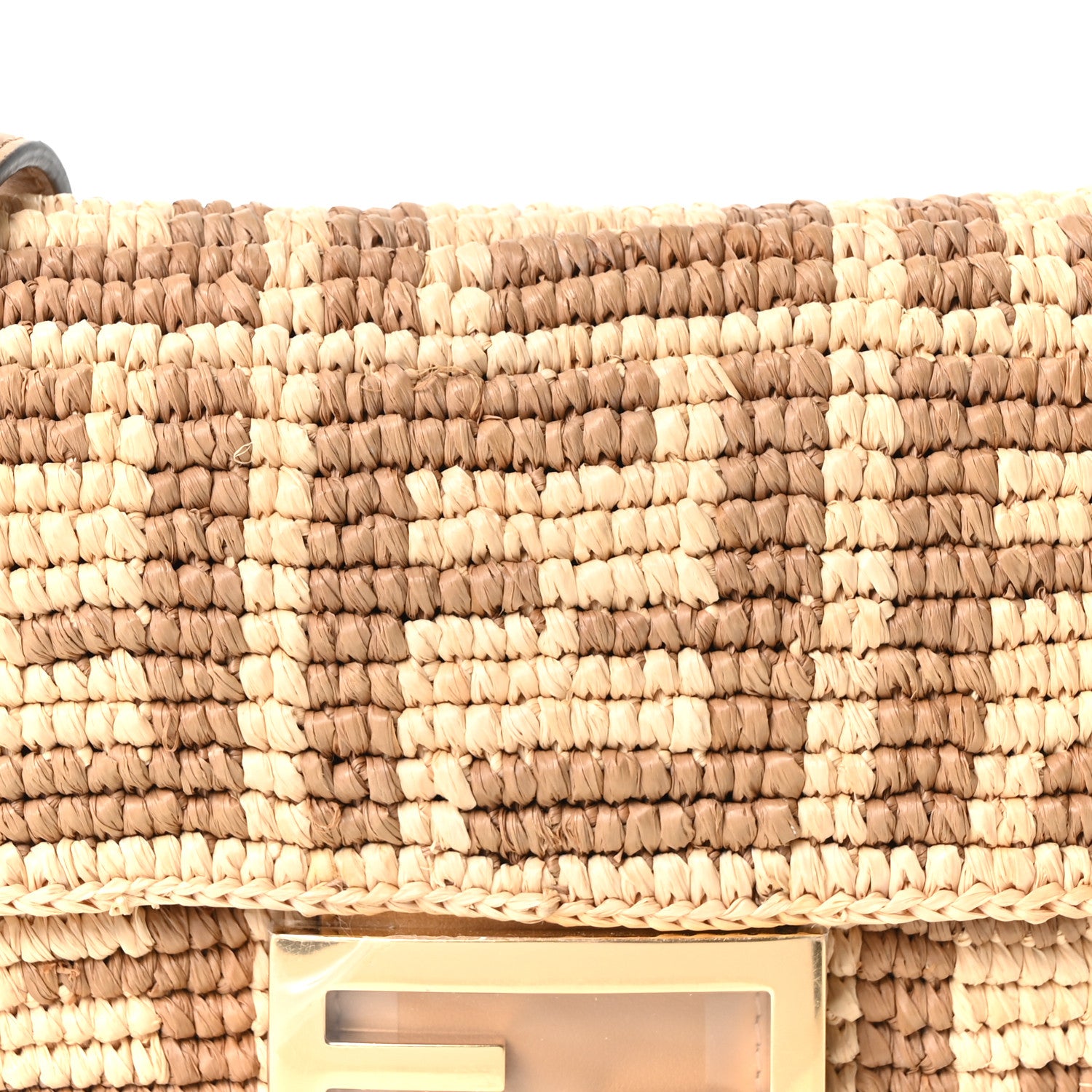 Fendi Raffia FF Mini Baguette Beige 8 of 10