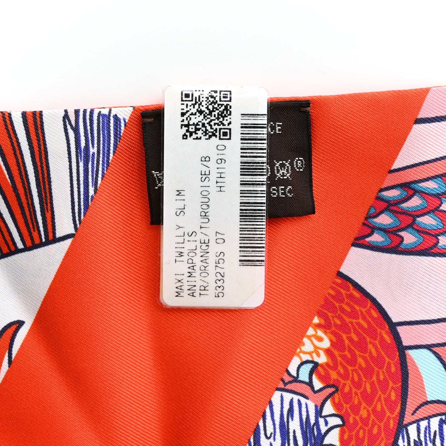Silk Animapolis Maxi Twilly Slim Orange Turquoise