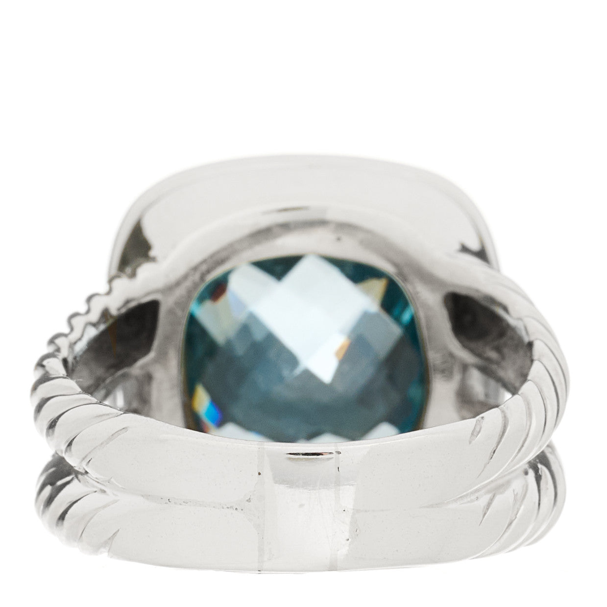 Sterling Silver Diamond Blue Topaz 11mm Albion Ring 54 7