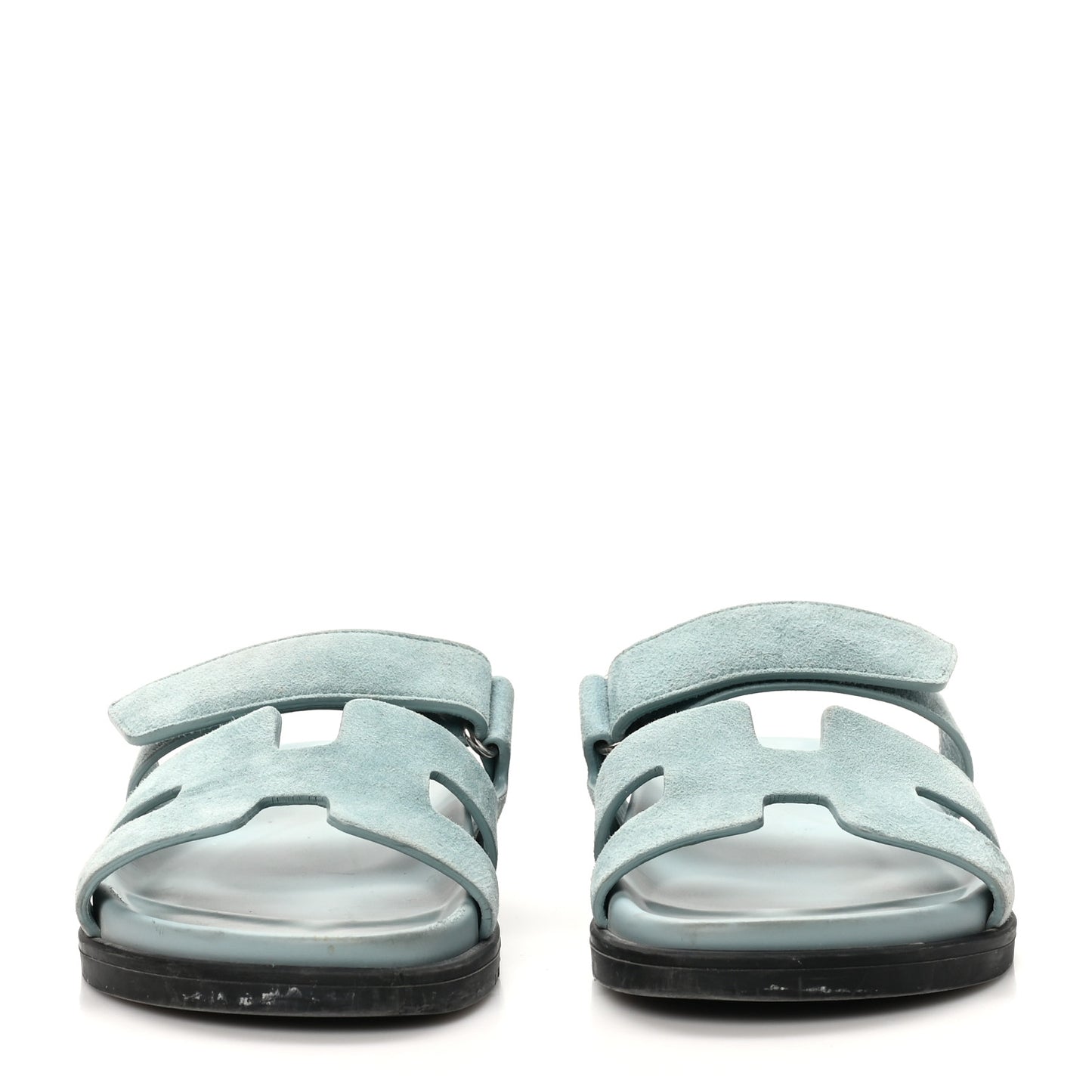 Suede Goatskin Womens Chypre Sandals 37.5 Vert d'eau