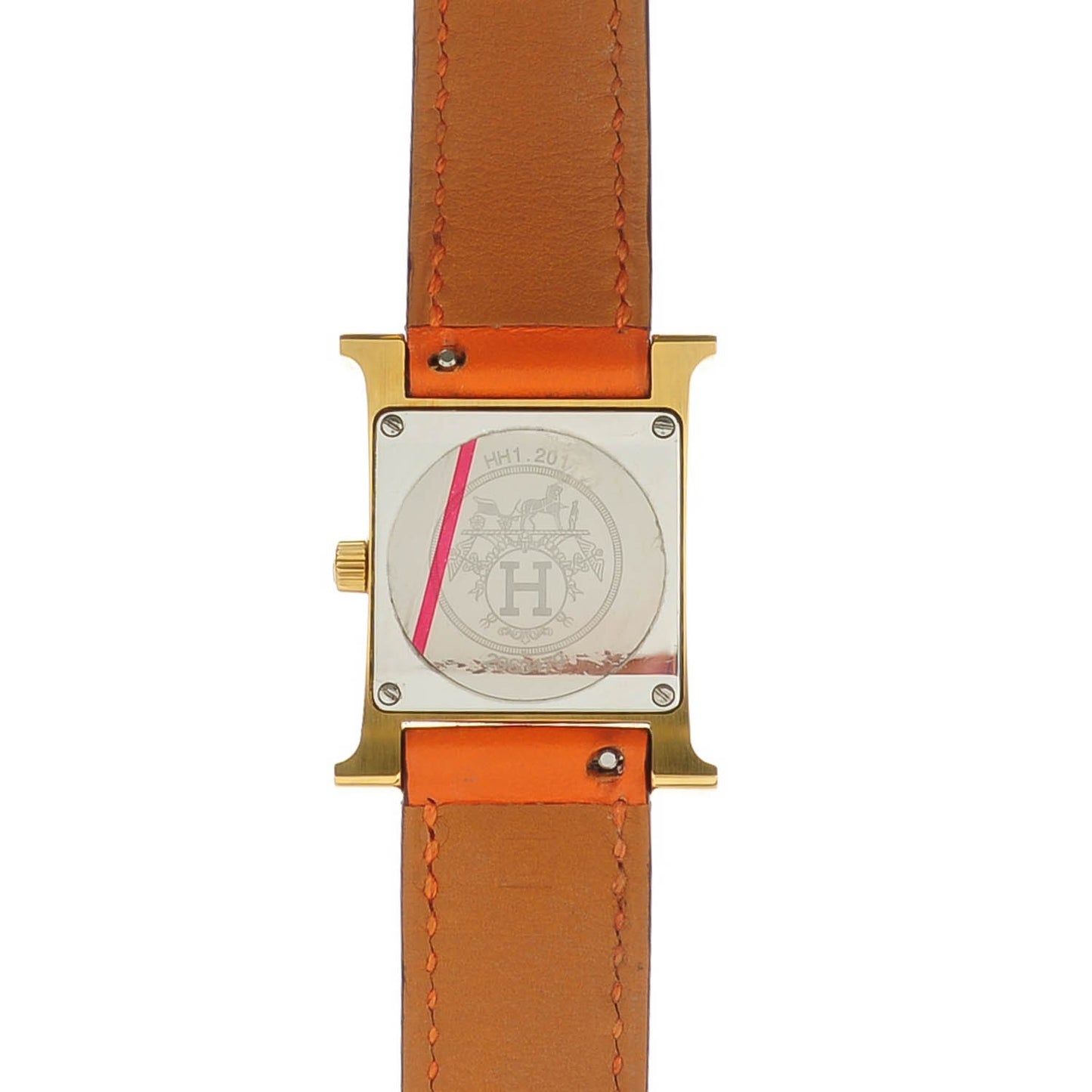 Stainless Steel Swift 21mm Heure H Hour Double Tour Quartz Watch Orange