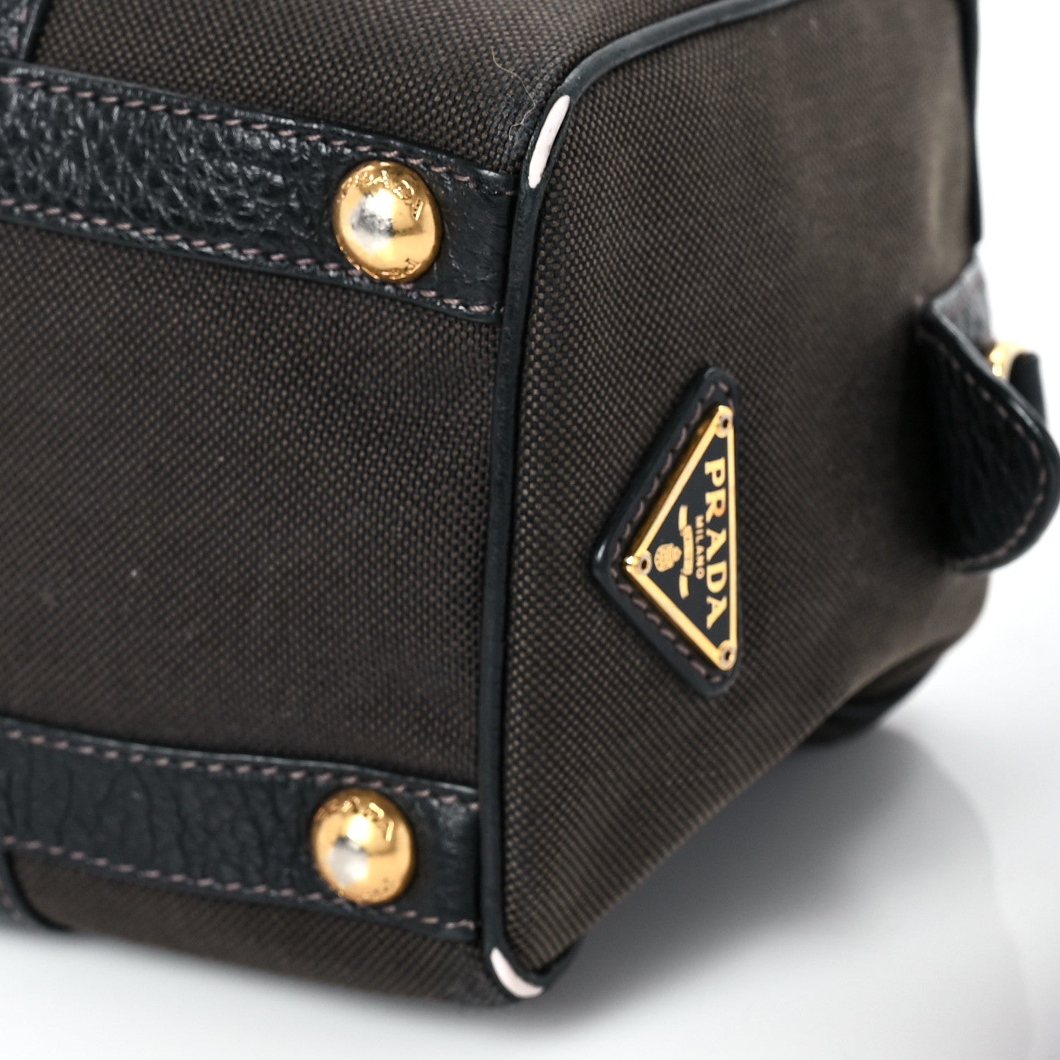 Prada Jacquard Logo Shoulder Bag Moro Black 7 of 7