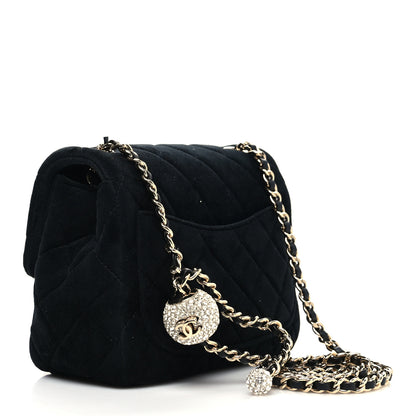 Chanel Velvet Quilted Mini Pearl Crush Flap Black 3 of 11
