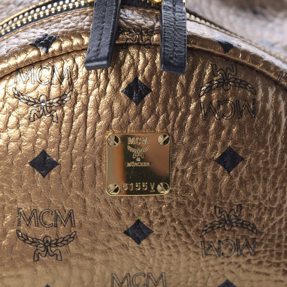 MCM Metallic Visetos Small Stark Backpack Gold 8 of 8