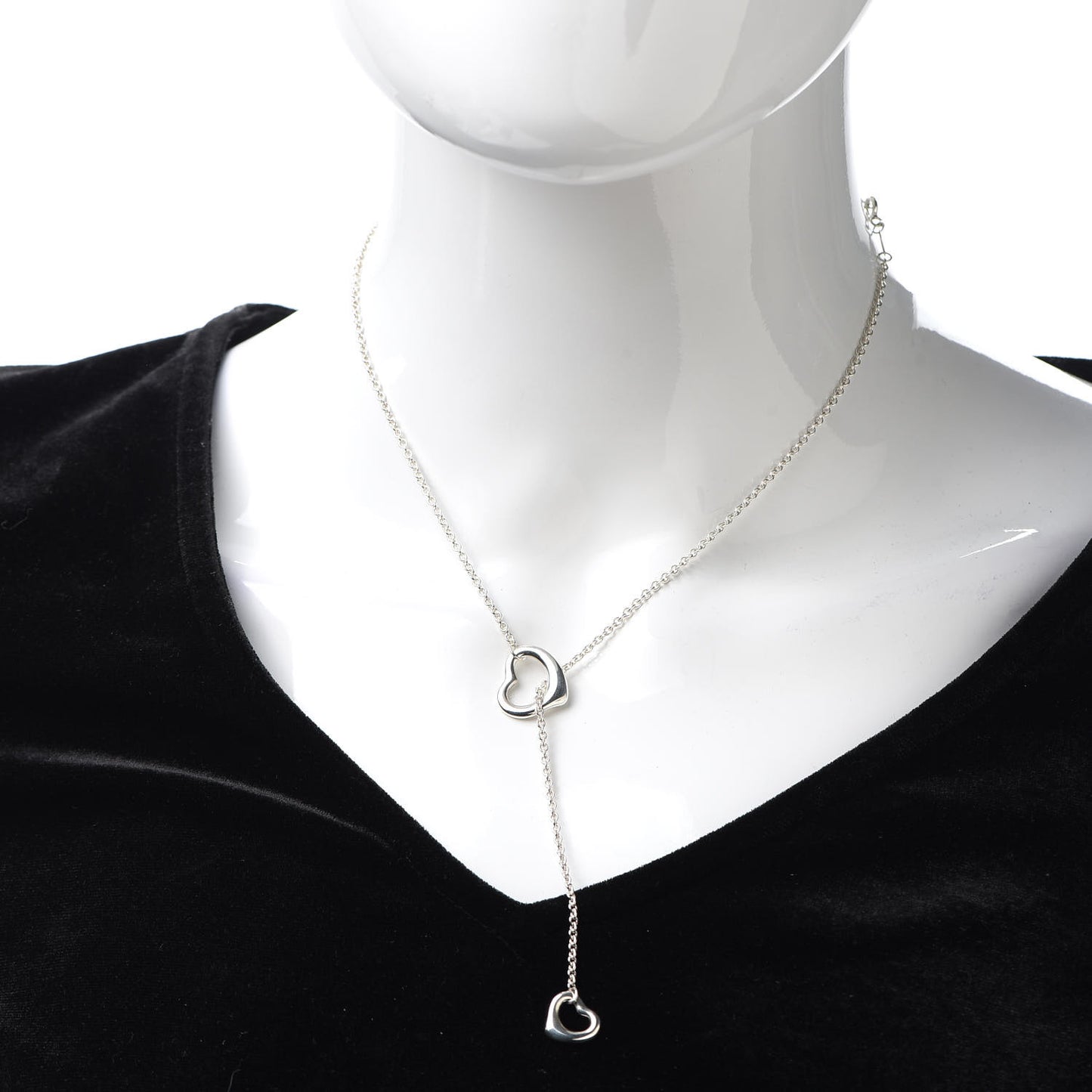 Sterling Silver Elsa Peretti Open Heart Lariat Necklace