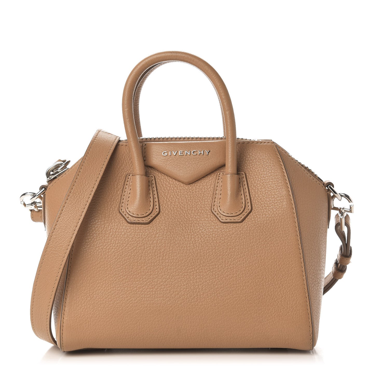 Sugar Goatskin Mini Antigona Medium Beige