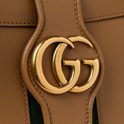 Gucci New Sakai Calfskin Lux Web Medium Dahlia Top Handle Shoulder Bag Quarz Beige 14 of 14