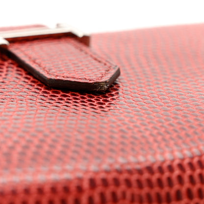 Hermes Lizard Bearn Gusset Wallet Rubis 7 of 8