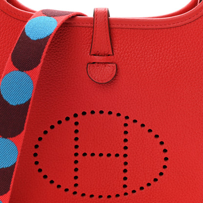 Hermes Taurillon Maurice Flipperball Sangle Evelyne TPM Rouge De Coeur Bleu Frida 8 of 10