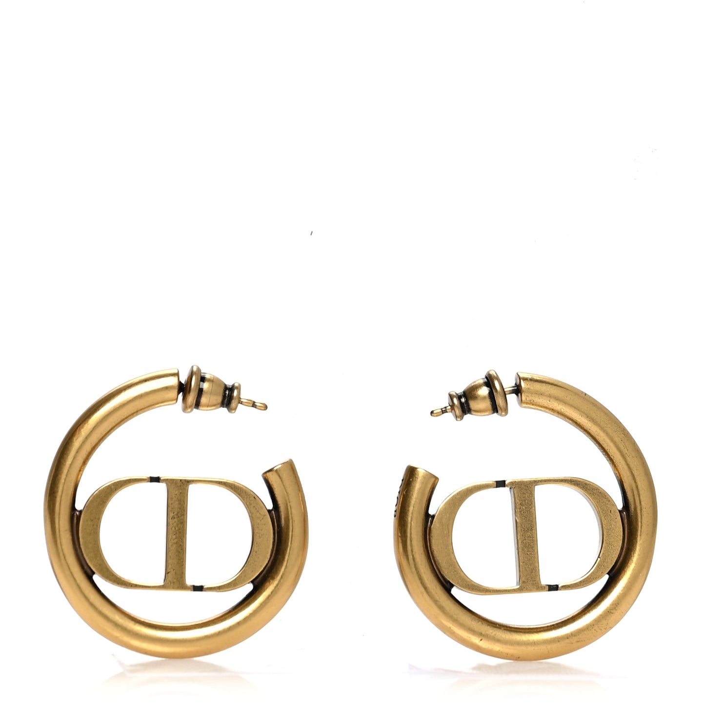 Metal 30 Montaigne Hoop Earrings Aged Gold