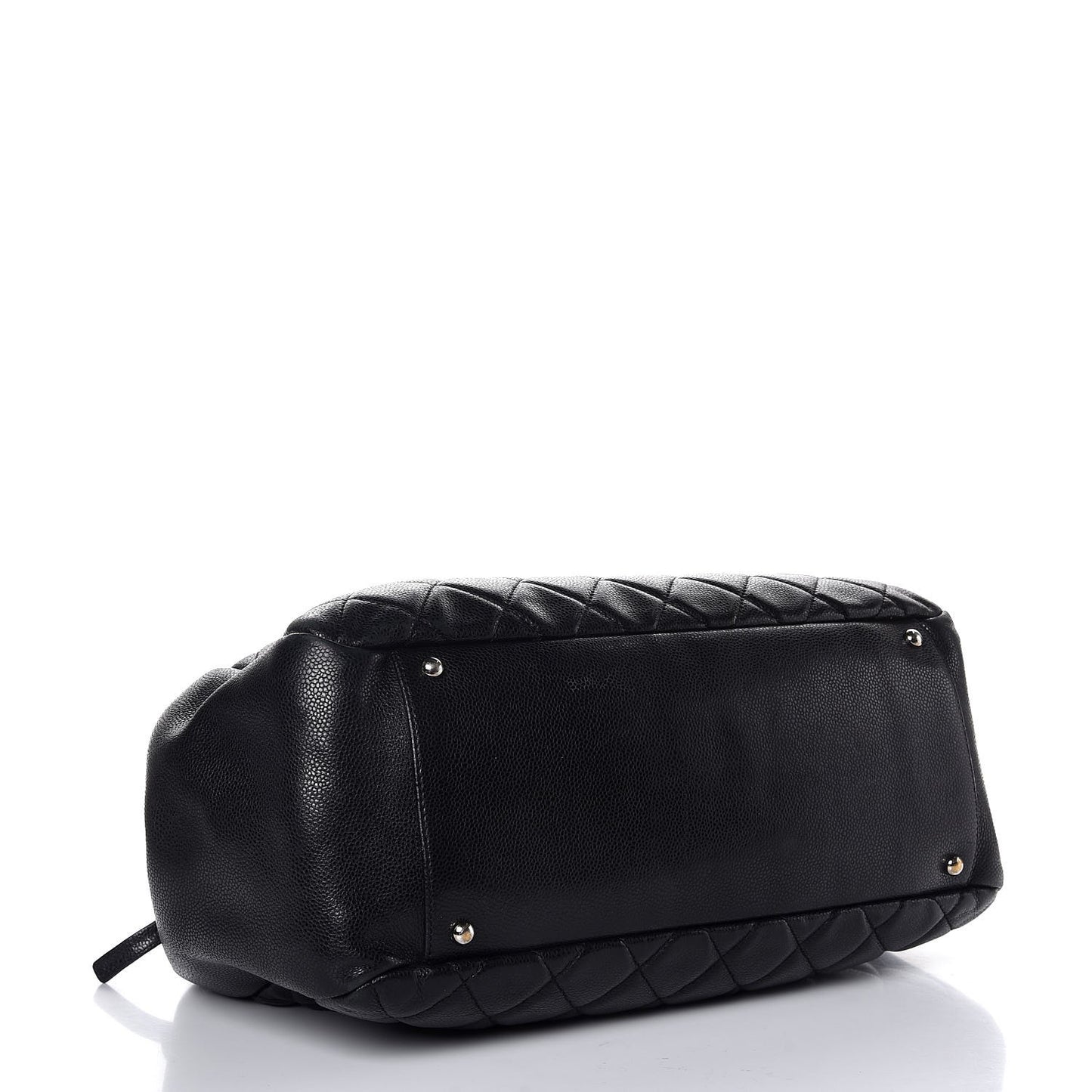 Caviar Quilted Framed Bowling Bag Black