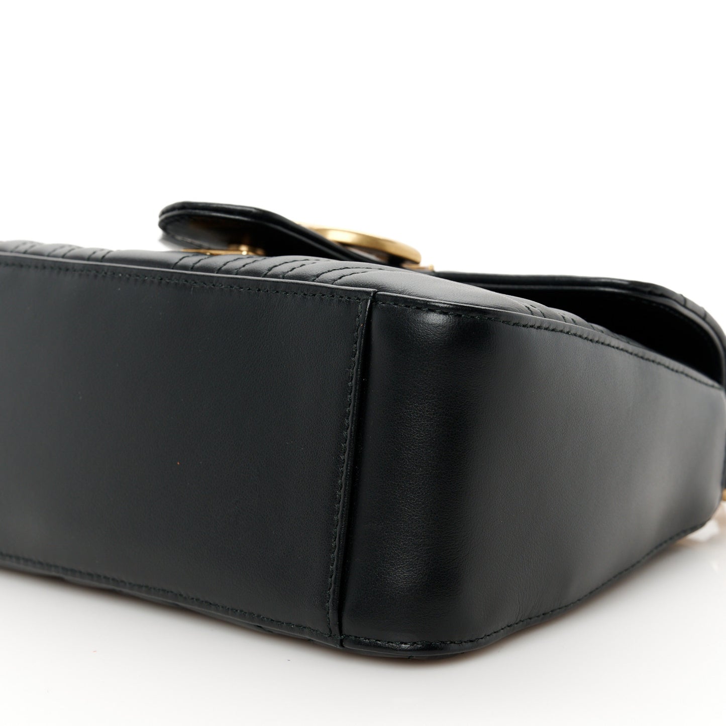 Calfskin Matelasse Mini GG Marmont Top Handle Shoulder Bag Black
