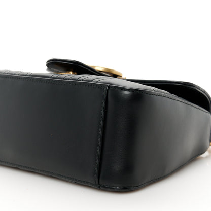 Gucci Calfskin Matelasse Mini GG Marmont Top Handle Shoulder Bag Black 10 of 10
