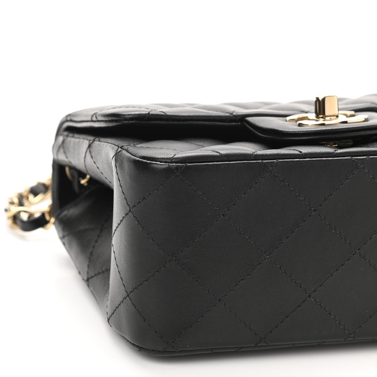 Chanel Lambskin Quilted Mini Square Flap Black 9 of 11