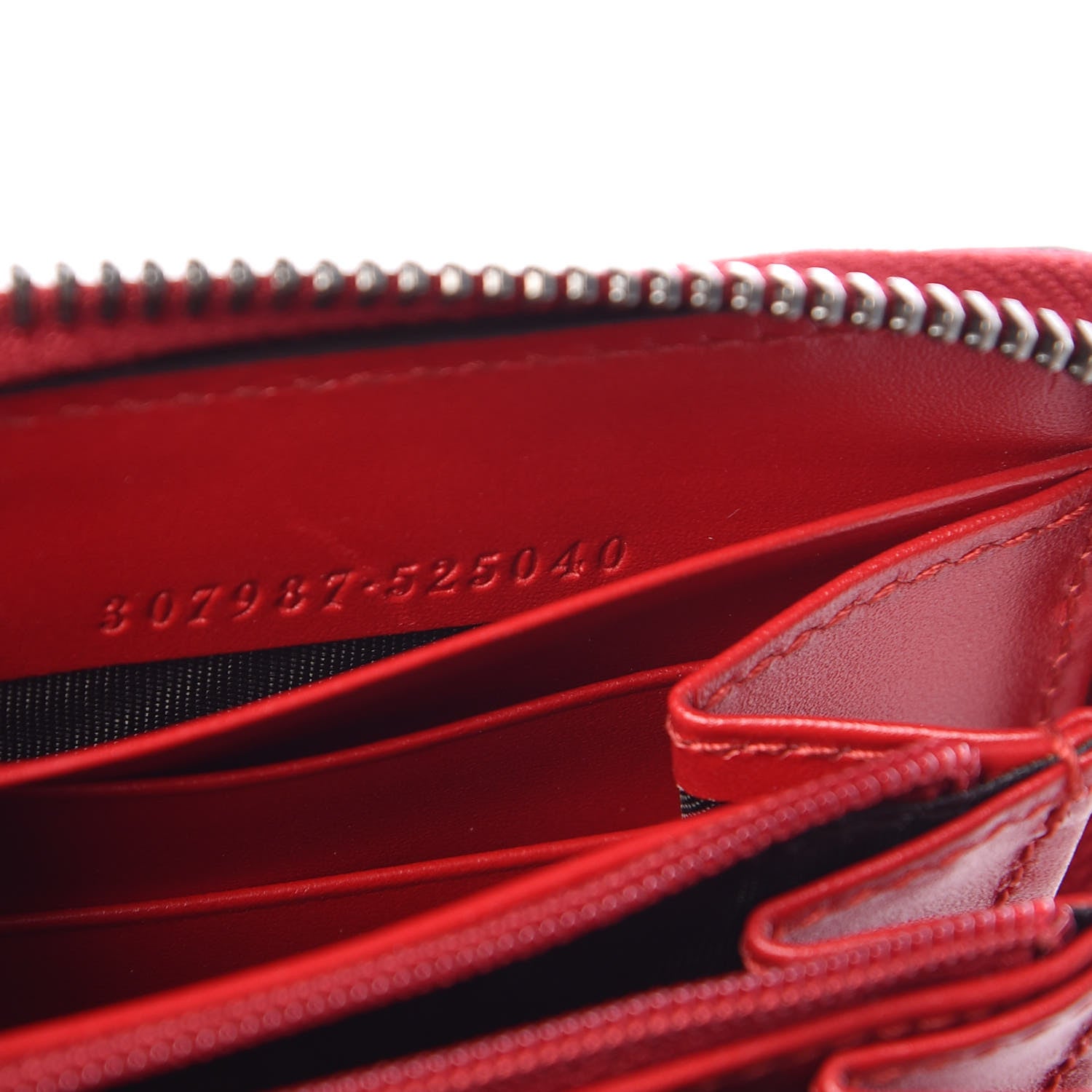 Gucci Guccissima Signature Zip Around Wallet Hibiscus Red 7 of 8