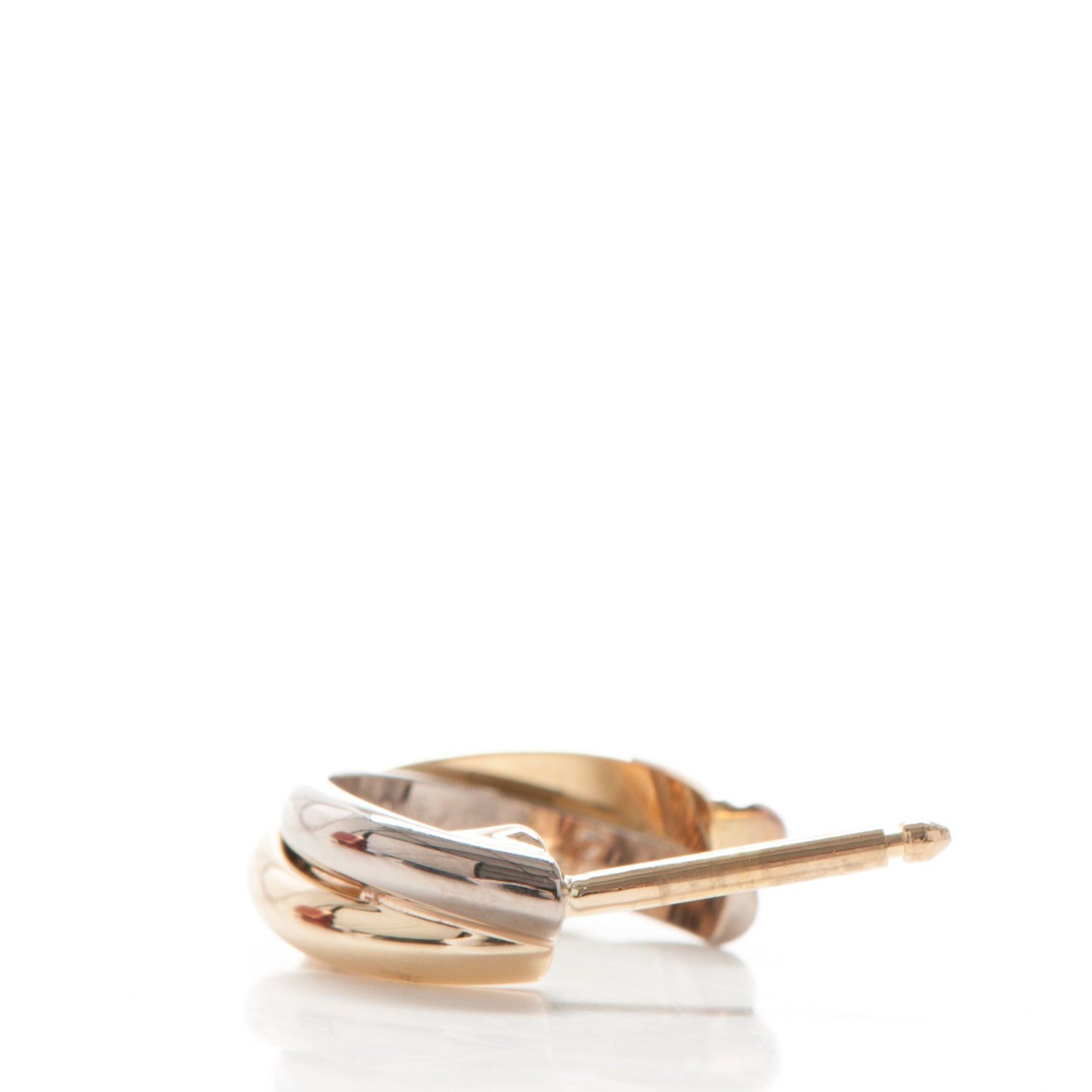 18K Pink Yellow White Gold 13mm Trinity Hoop Earrings