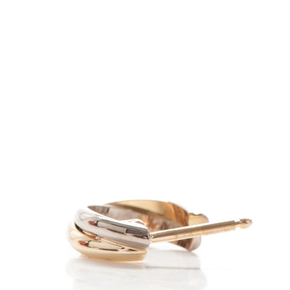 Cartier 18K Pink Yellow White Gold 13mm Trinity Hoop Earrings 4 of 6
