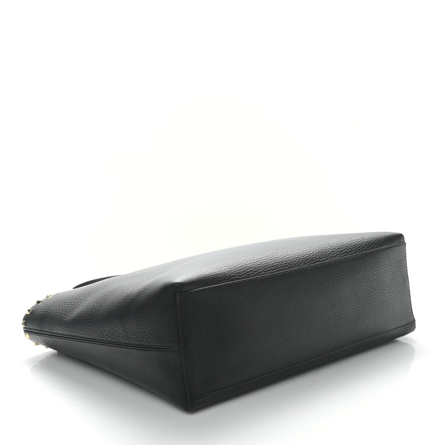 Valentino Garavani Grained Calfskin Rockstud Shoulder Tote Black 4 of 8