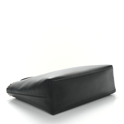 Valentino Garavani Grained Calfskin Rockstud Shoulder Tote Black 4 of 8