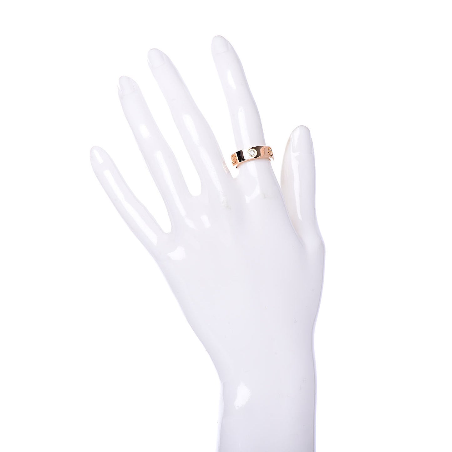 18K Pink Gold 3 Diamond 5.5mm LOVE Ring 50 5.25