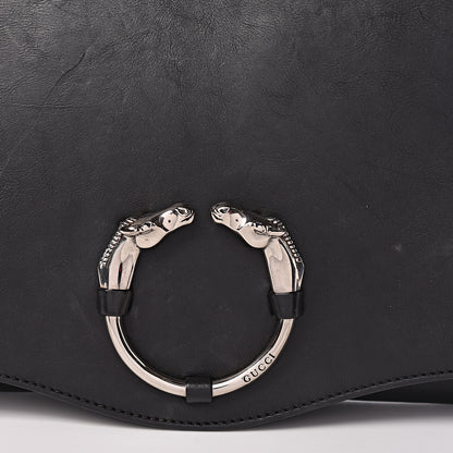 Gucci Calfskin Ribot Horse-Heads Clutch Black 13 of 18