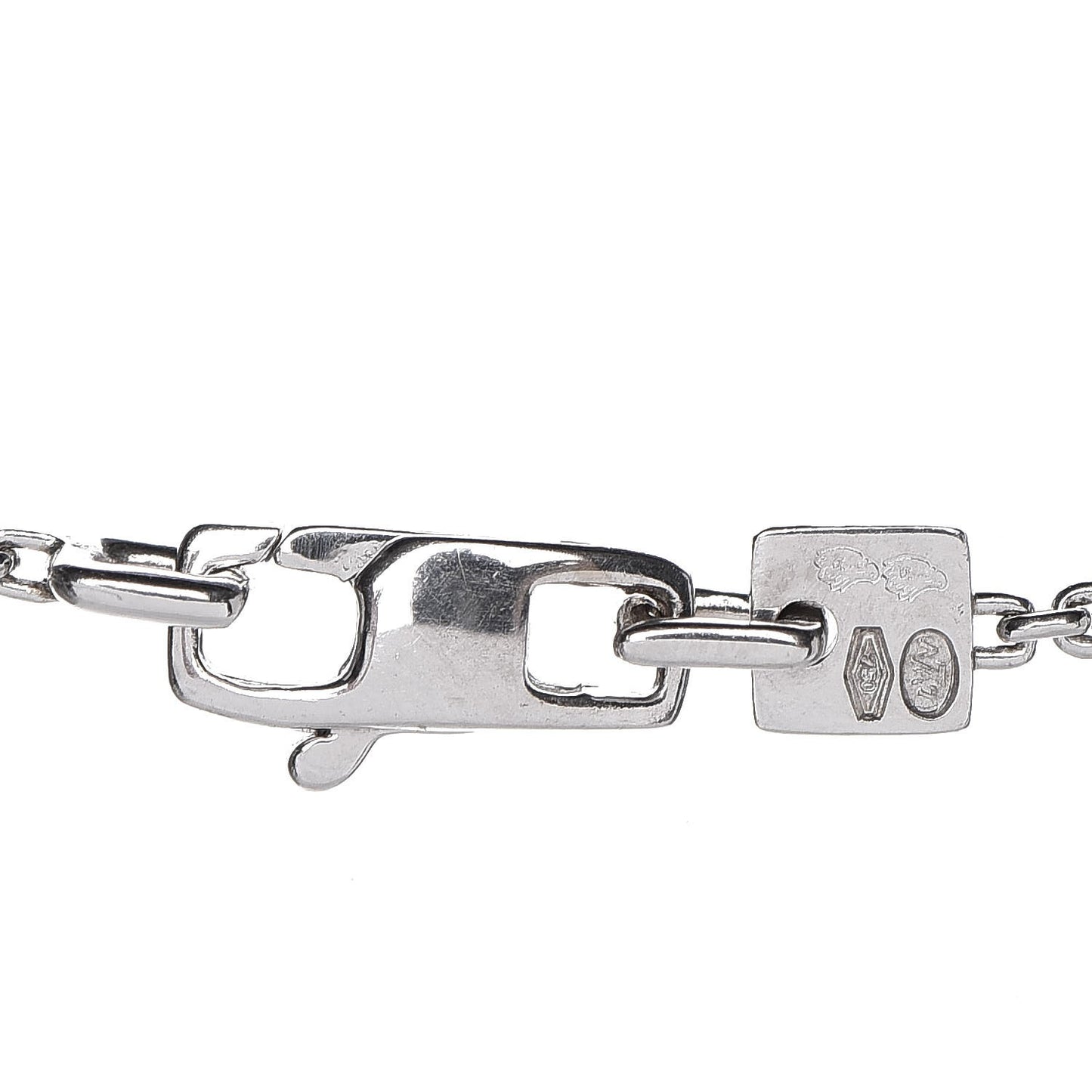 18K White Gold Diamond Logo Necklace
