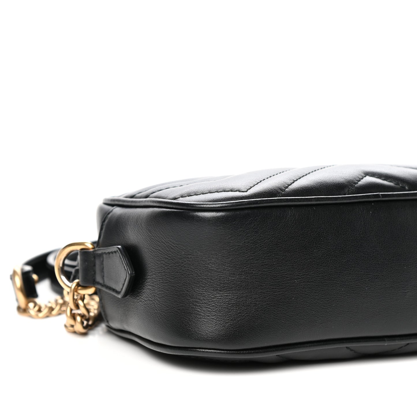 Calfskin Matelasse Mini GG Marmont Chain Shoulder Bag Black