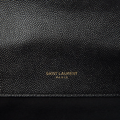 Saint Laurent Grain De Poudre Textured Mixed Matelasse Triquilt Small Monogram Satchel Black 9 of 11
