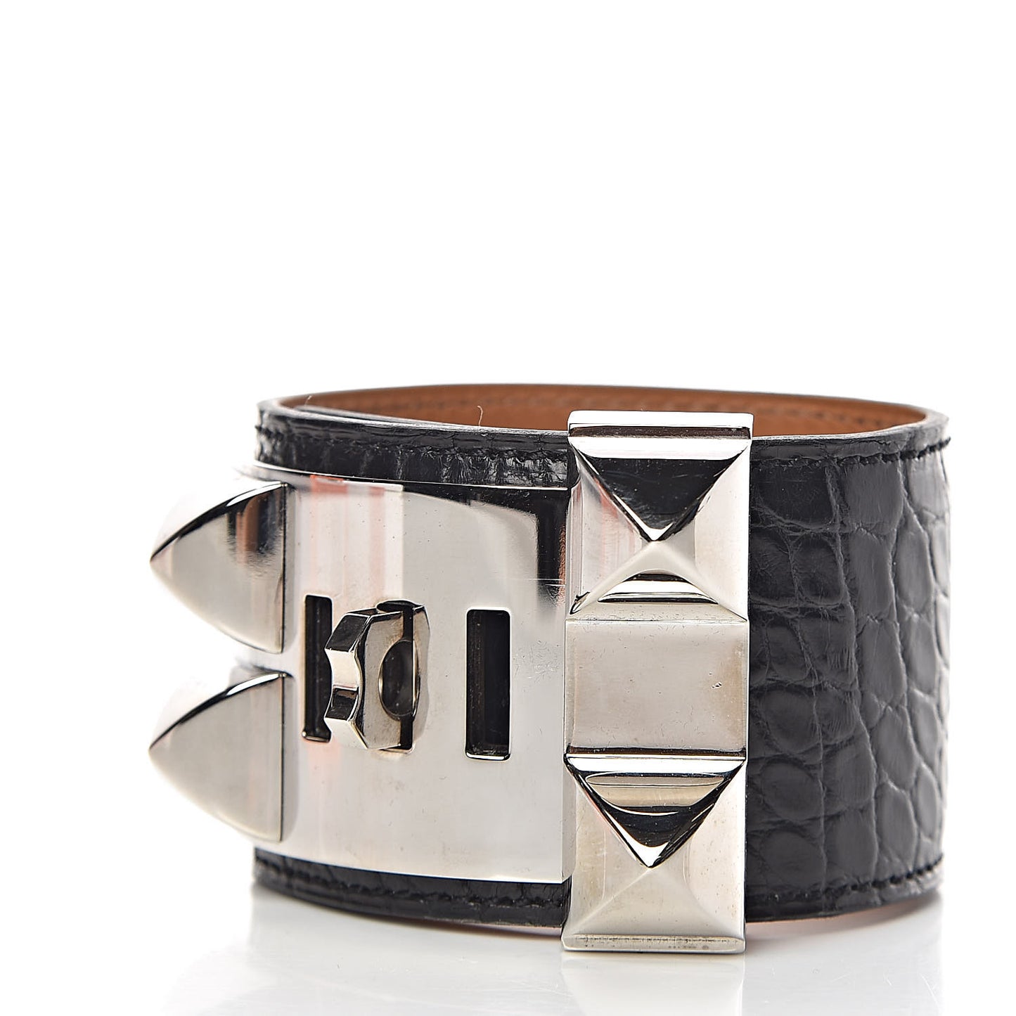 Shiny Alligator Collier de Chien CDC Bracelet S Black