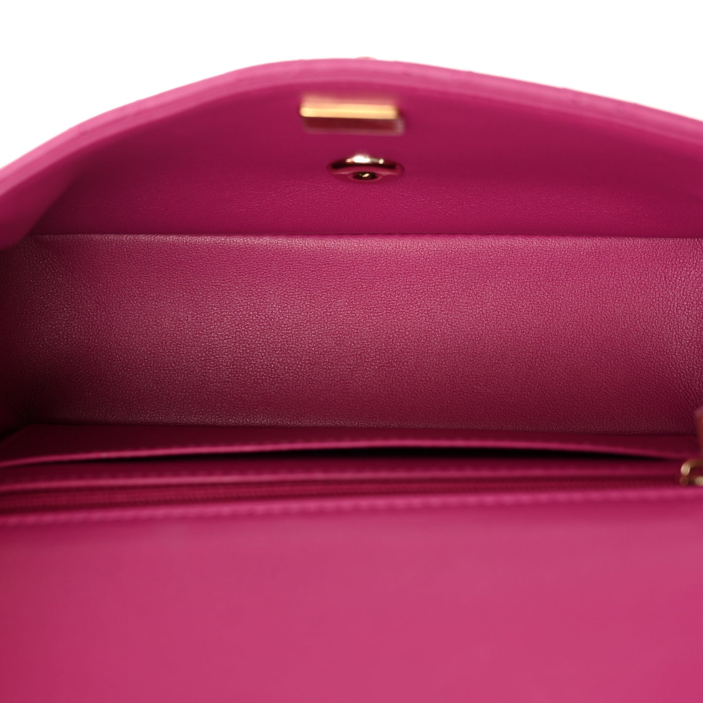 Lambskin Quilted Mini Top Handle Rectangular Flap Fuchsia