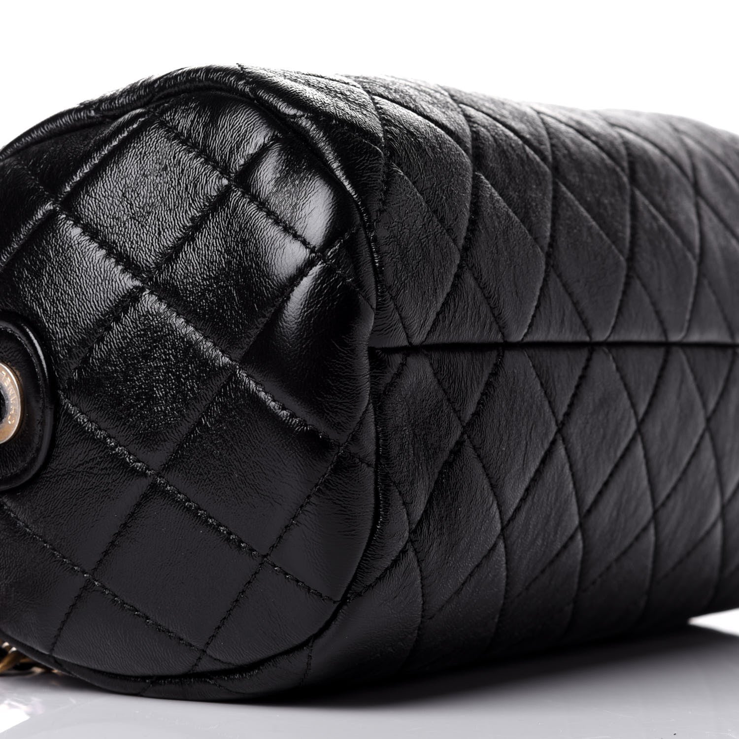 Chanel Shiny Lambskin Quilted Fashion Therapy Bowling Bag Black 9 of 10