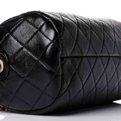 Chanel Shiny Lambskin Quilted Fashion Therapy Bowling Bag Black 9 of 10