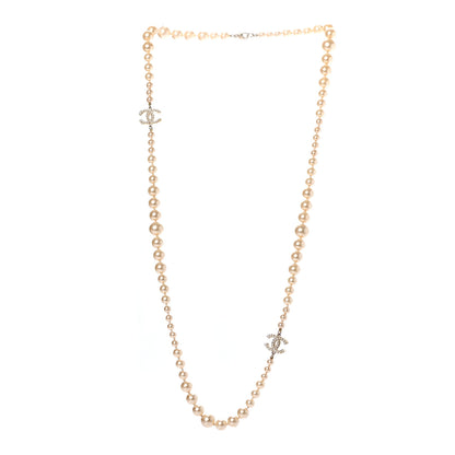 Chanel Graduated Pearl CC Long Necklace Gold 3 of 5
