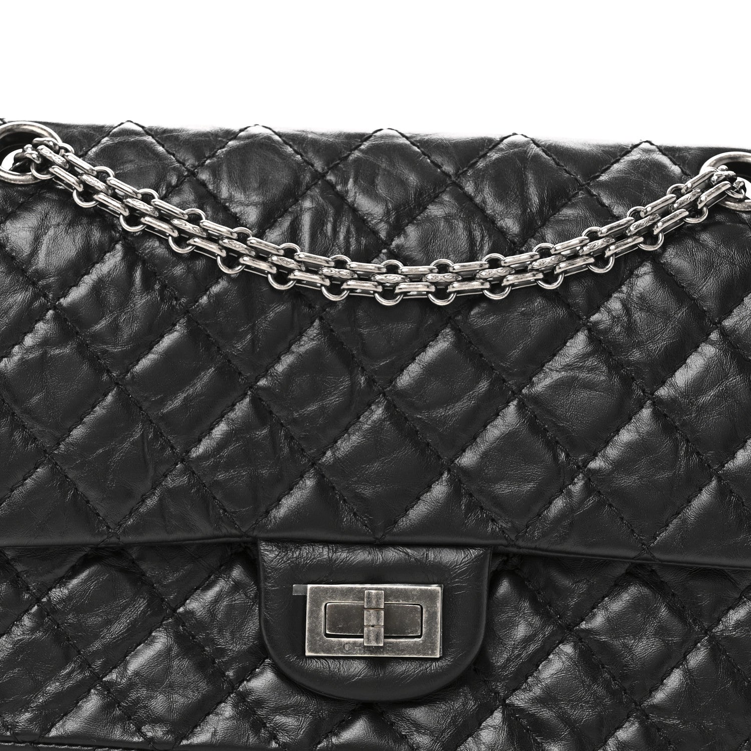 Chanel Aged Calfskin Quilted 2.55 Reissue 225 Flap Black 8 of 10