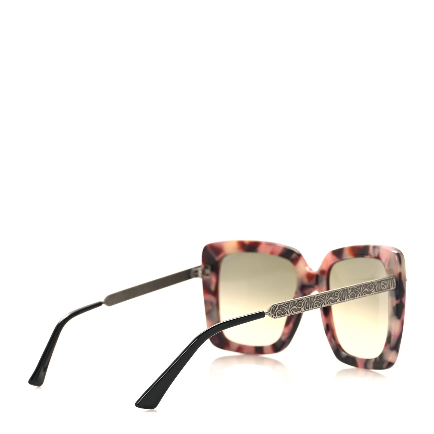 Acetate Squared Frame Sunglasses GG0216SA Multicolor Pink