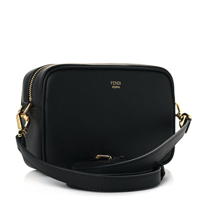 Fendi Vitello Century Bi-Color FF 1974 Embossed Mini Camera Case Maya Black 3 of 14
