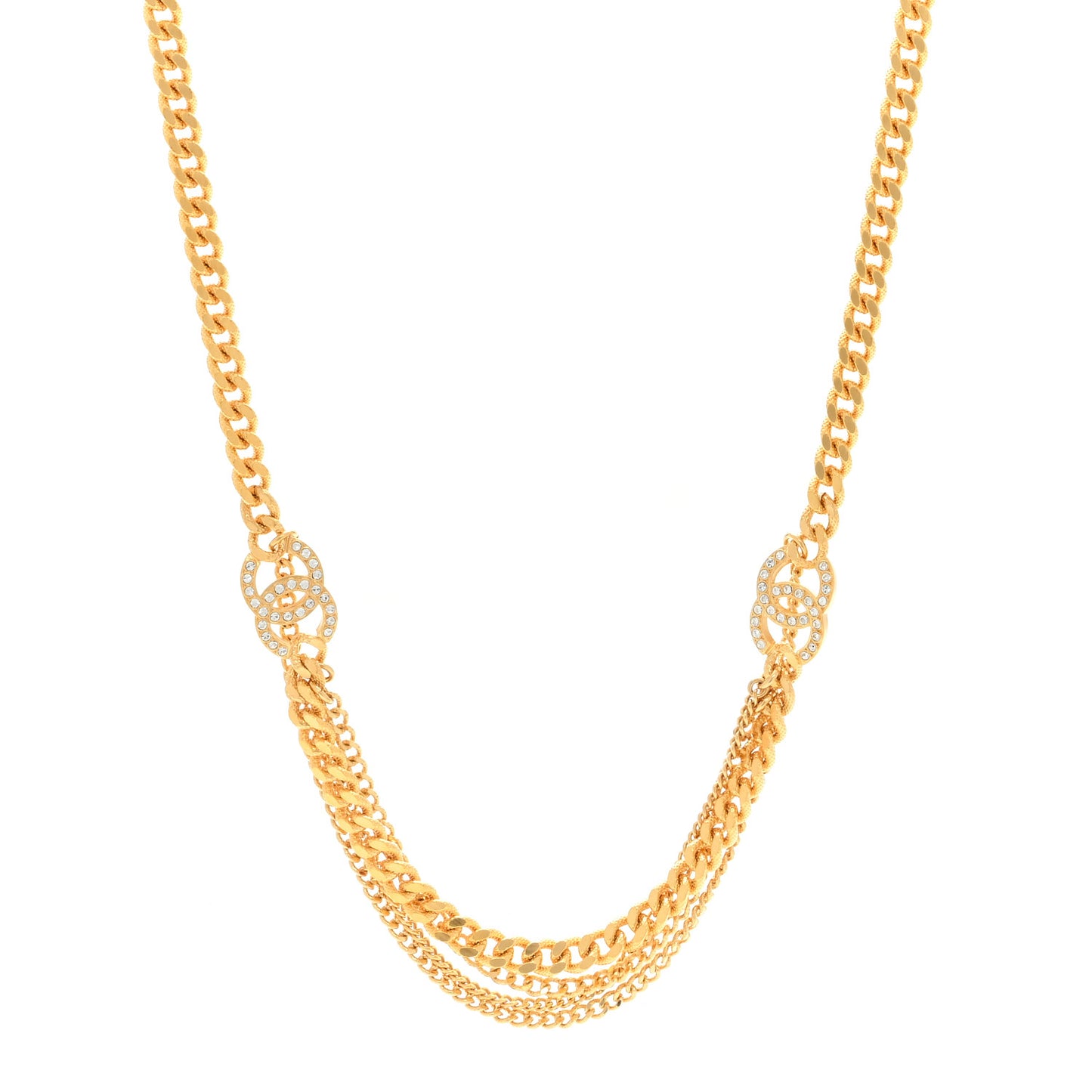 Crystal CC Multi Strand Chain Belt 75/30 Gold