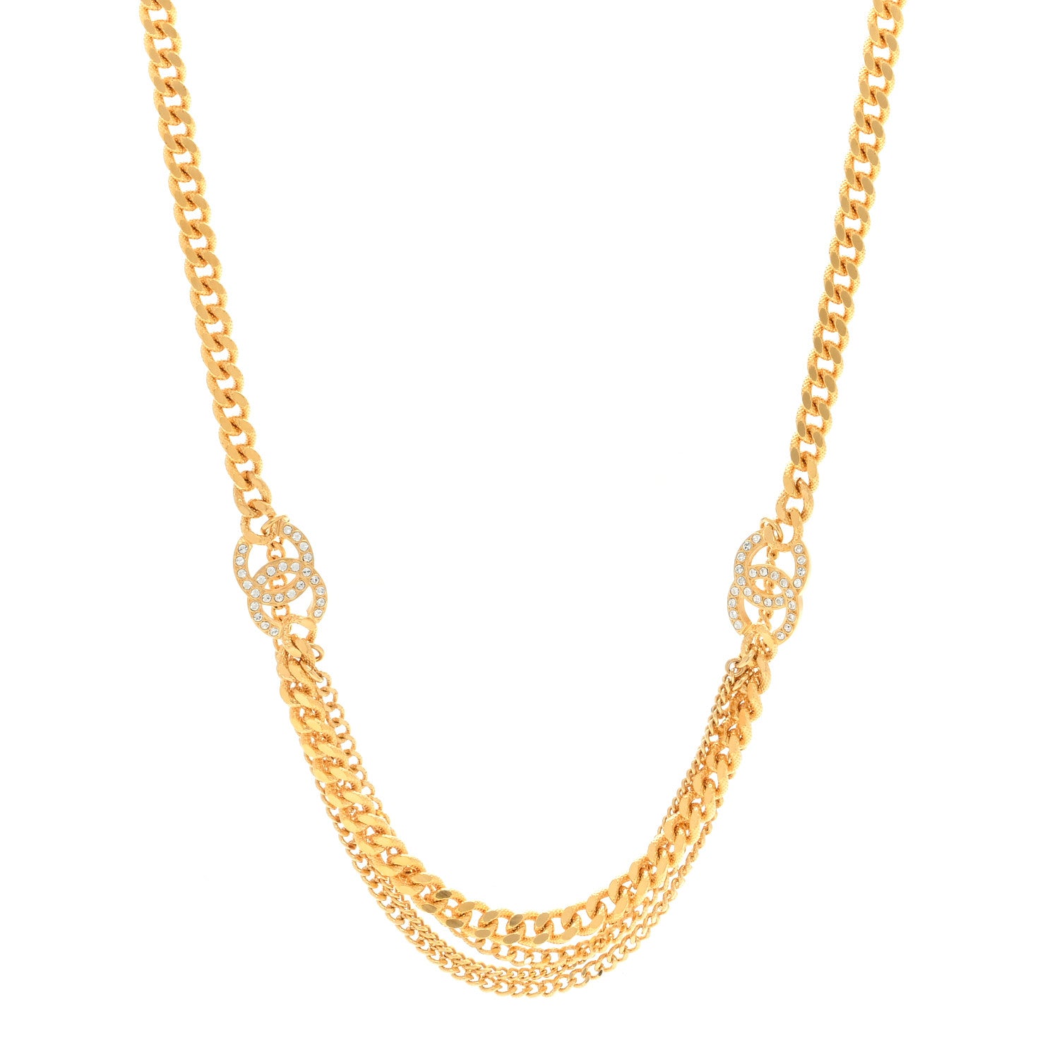 Chanel Crystal CC Multi Strand Chain Belt 75/30 Gold 1 of 3