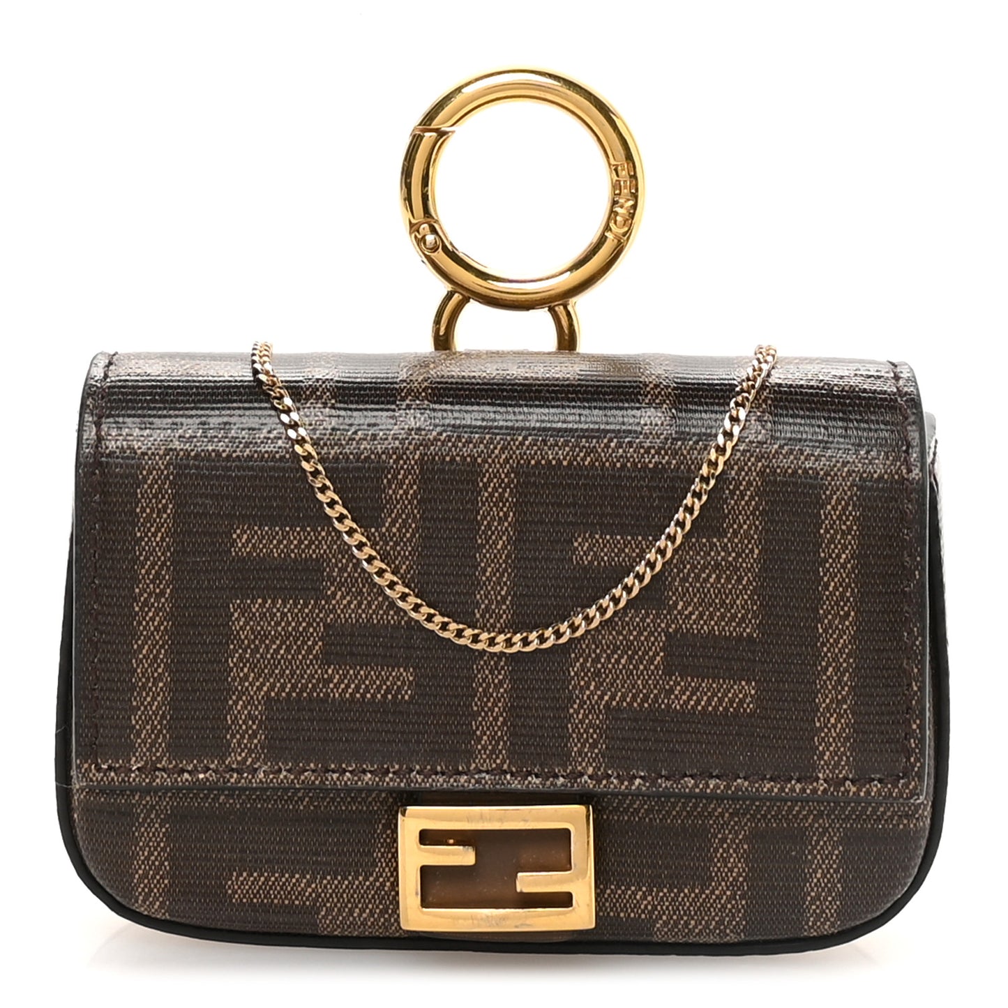 Glazed Fabric FF 1974 Nano Baguette Charm Mogano Panna