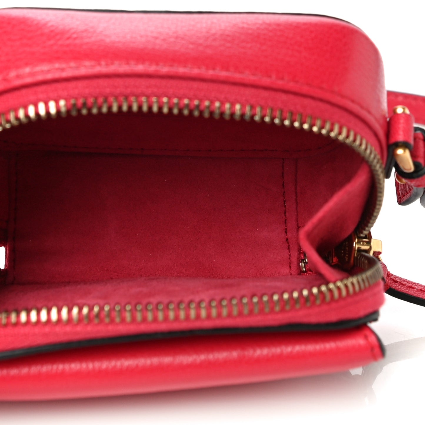 Goatskin Mini Saddle Shoulder Strap Pouch Red