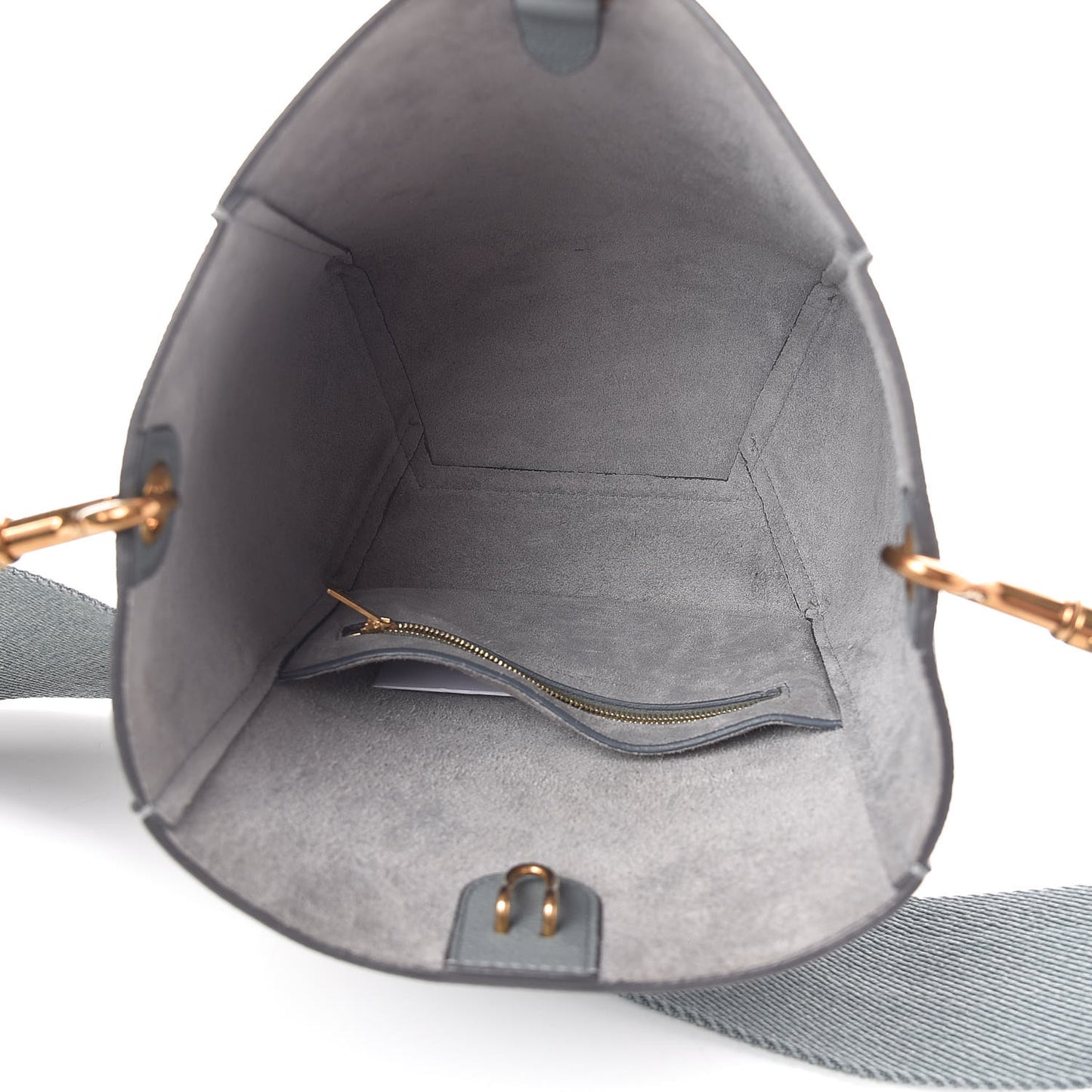 Soft Grained Calfskin Small Sangle Bucket Bag Storm