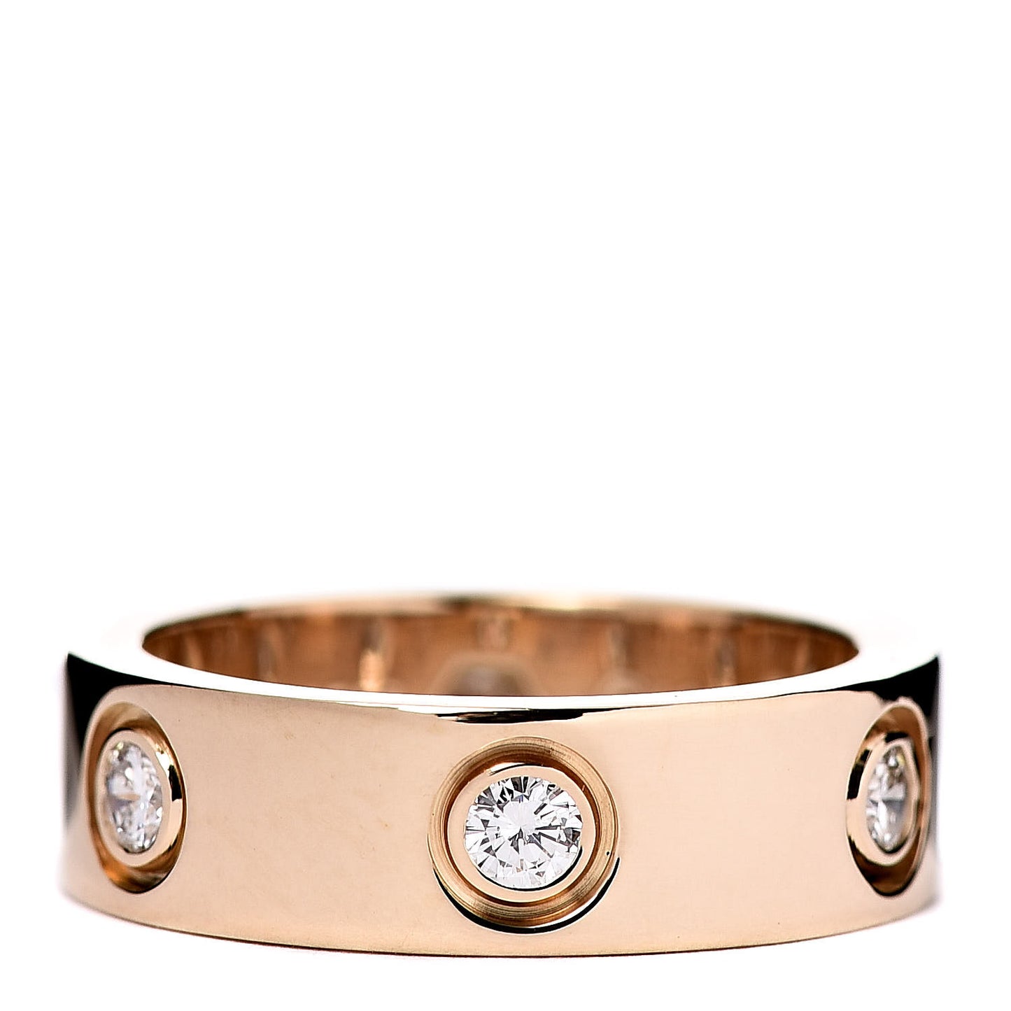 18K Yellow Gold 6 Diamond 5.5mm LOVE Ring 49 4.75