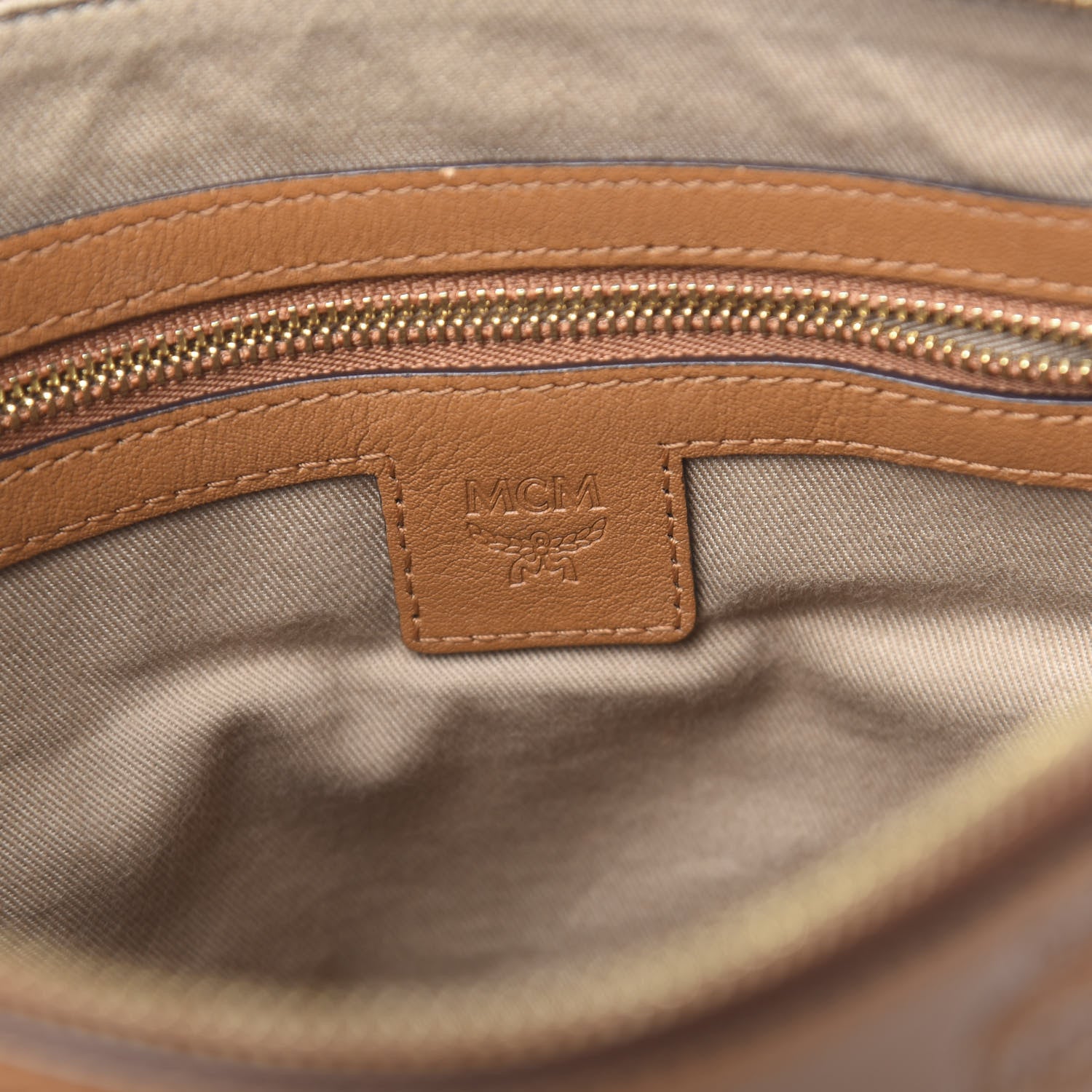 MCM Calfskin Ottomar Crossbody Pouch Cognac 7 of 11