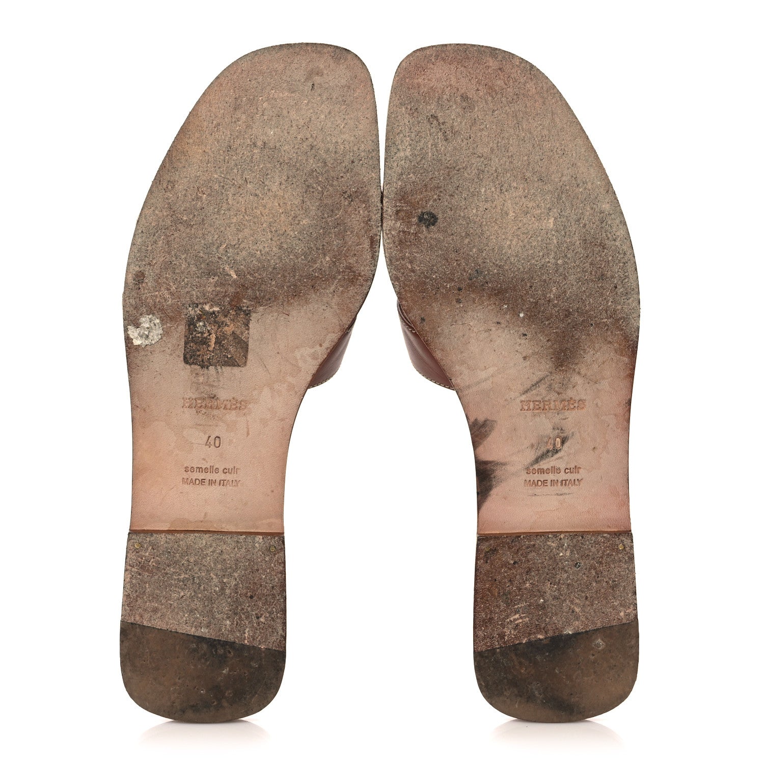 Hermes Box Calfskin Oran Sandals 40 Gold 5 of 23