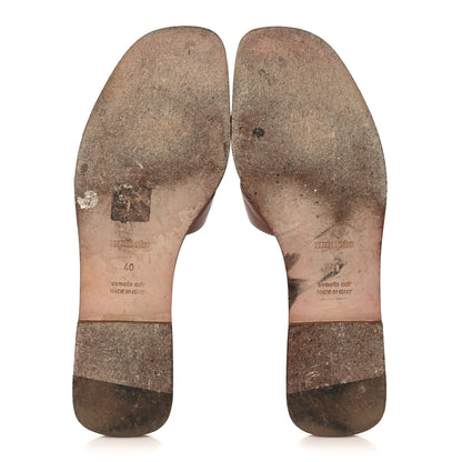 Hermes Box Calfskin Oran Sandals 40 Gold 5 of 23