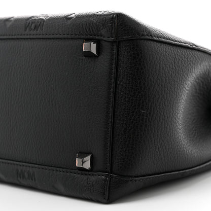MCM Calfskin Ottomar Monogram Sarah Convertible Hobo Black 9 of 13